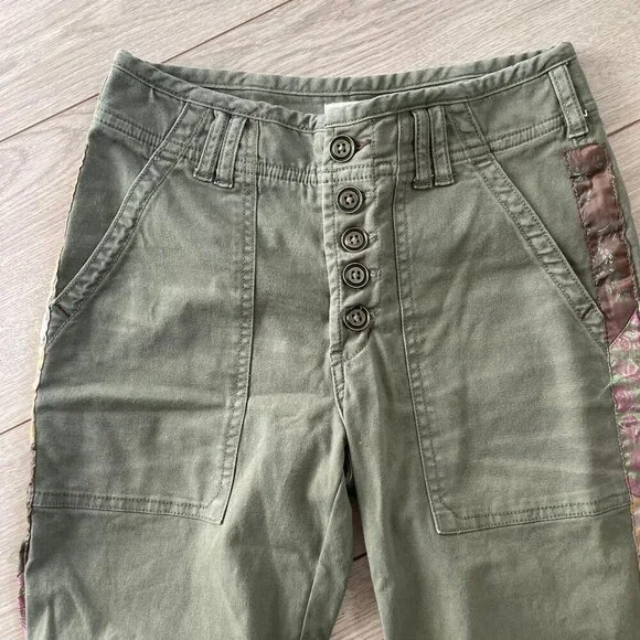 Anthropologie Pilcro Wanderer Utility Pants Women's Size 26 Green Camping Hiking - Picture 5 of 14